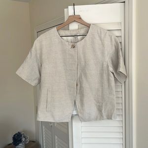 J.Crew cropped linen jacket